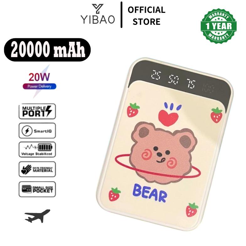 TERBAIK YIBAO POWERBANK 20000MAH CUTE MINI KARTUN FAST CHARGING