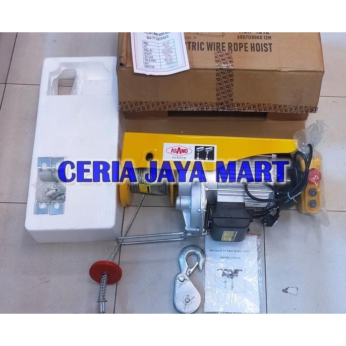 ELECTRIC WIRE ROPE HOIST 1 TON 1200 KG 12M TAKEL KATROL LISTRIK 1200KG