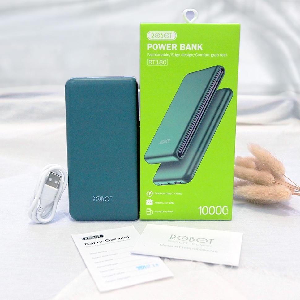 COD POWER BANK 10000 MAH POWERBANK ROBOT 10000 MAH POWER BANK ROBOT DUAL INPUT TYPE C & MICRO LIGHTN