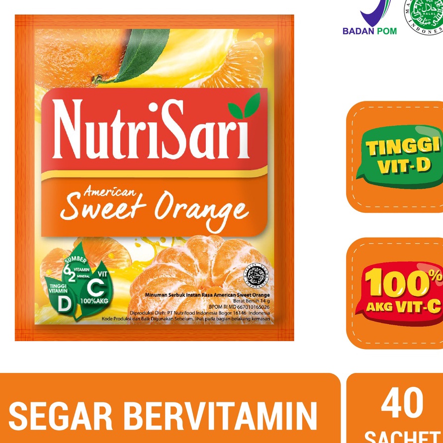 

GNGS4183 COD NutriSari American Sweet Orange 40 Sachet - Minuman Buah Vitamin C