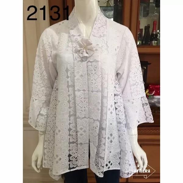 KEBAYA MODERN ENCIM FULL BRUKAT KEBAYA PUTIH BRUKAT