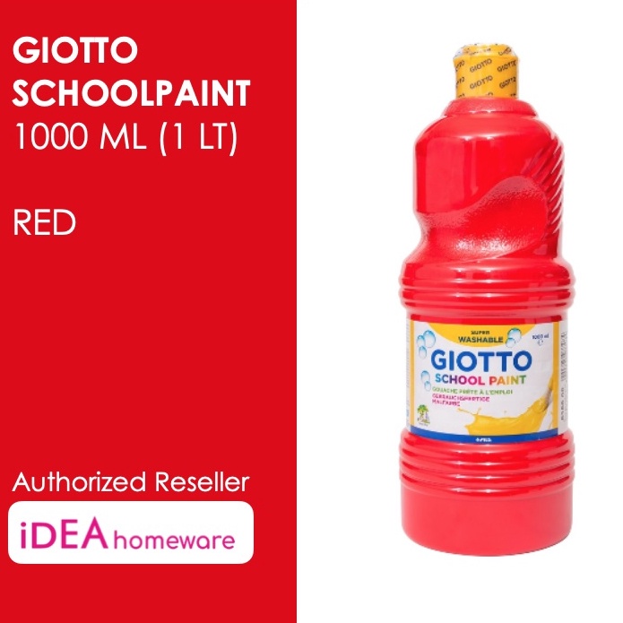 

DWER-80 Giotto School Paint Red Merah 1000 ml Cat Air Poster Lukis Super Washable 1 L ACW