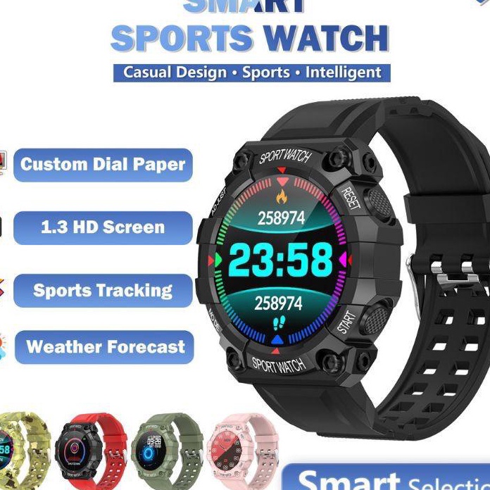 (8✯/P✯) DENNOS FD68 SmartWatch Bluetooth Heart Rate Blood Oxygen Multi Sport Modes- trendiing➛