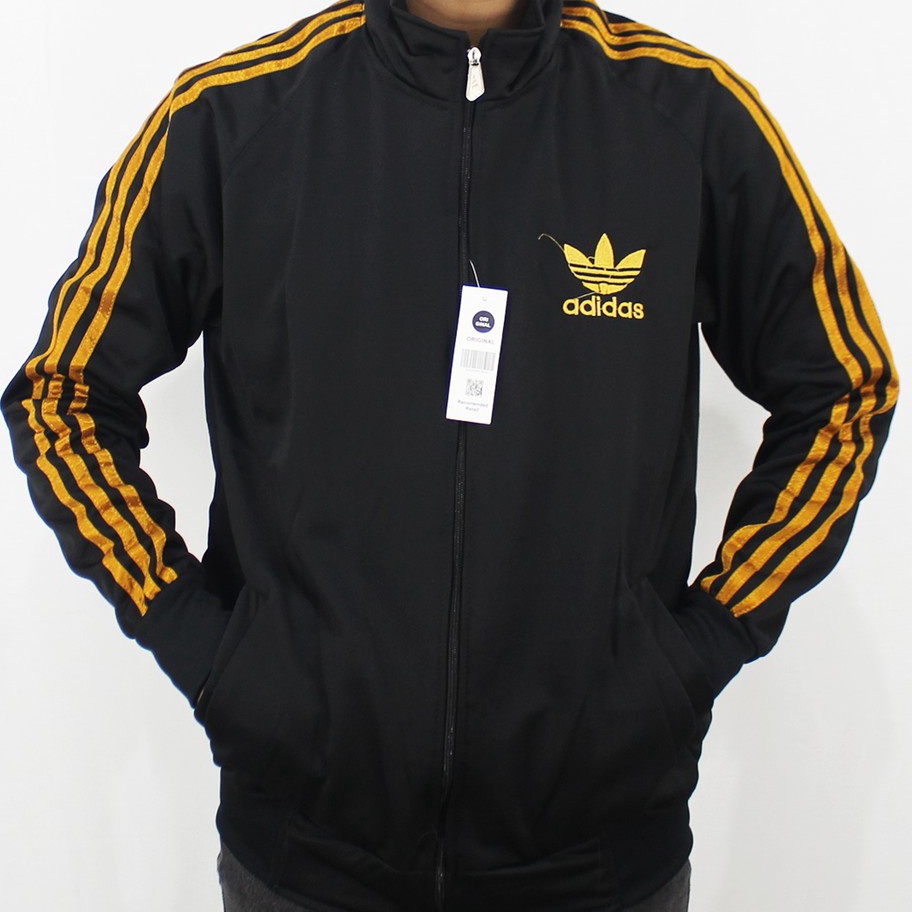 ✢BigSale✢ JAKET ADIDAS FIREBIRD HITAM LIST EMAS - JAKET FIRE BIRD - JAKET OLAH RAGA PRIA - TRAINING 
