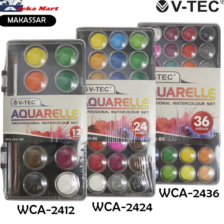 

✫Kirim Langsung [1SET] V-TEC WATERCOLOUR CAKE WCA-2412 WCA-2424 WCA-2436 040