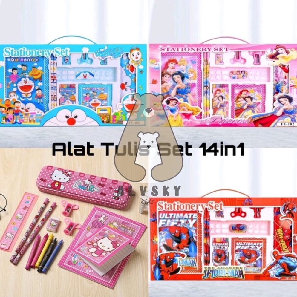 

➻ PAKET ALAT TULIS ANAK 14 IN 1 / STATIONERY SET SEKOLAH 14 IN 1 LENGKAP ckhtt