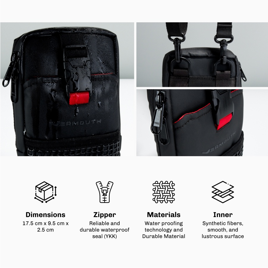 F2Y POUCH BAG PRIA P3 VERMOUTH TAS PINGGANG KECIL HP COWOK KEREN PREMIUM U7M