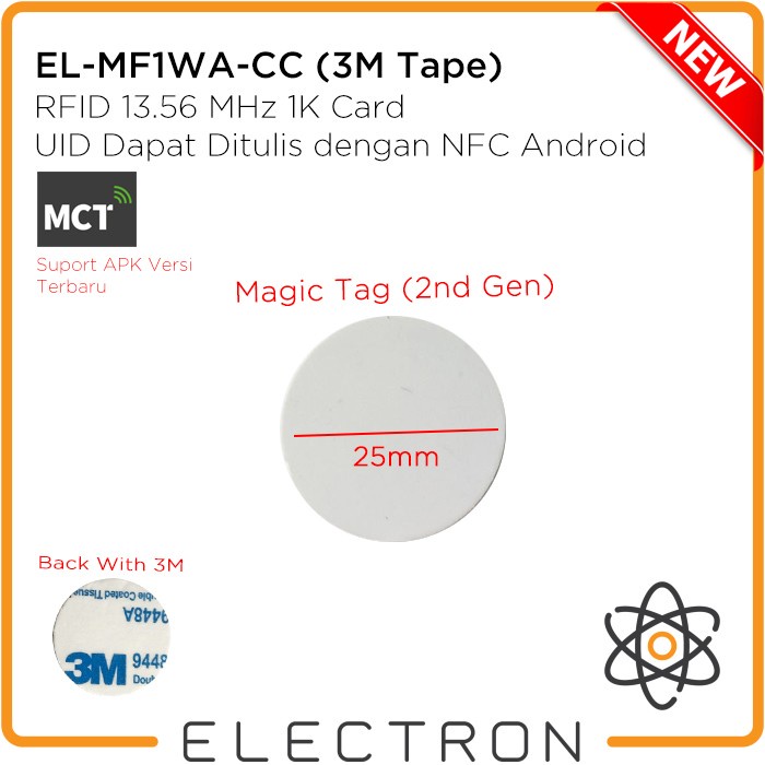 

Terlaris El-Mf1Wa-Cc Rfid 13.56 Mhz 1K Coin Card Android Rewritable Uid Nfc Tag