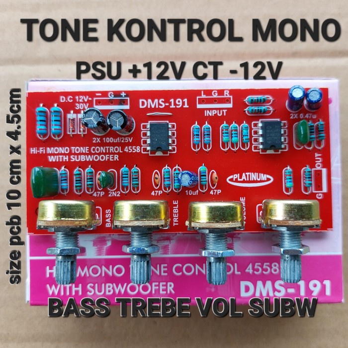 

Terlaris Dms 191 Tone Kontrol Mono + Subw Subwofer Dms191 Control Bagus 4558