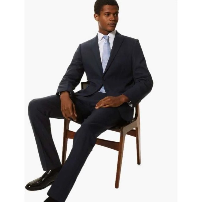 Terlaris Jas & Blazer Marks & Spencer Navy Slim Fit Jacket Navy Size Uk 40/Sht