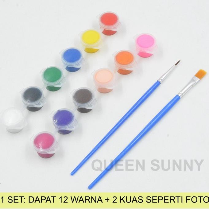 

Termurah Cat Akrilik Set 12 Warna & Kuas - Cat Acrylic - Acrylic Paint