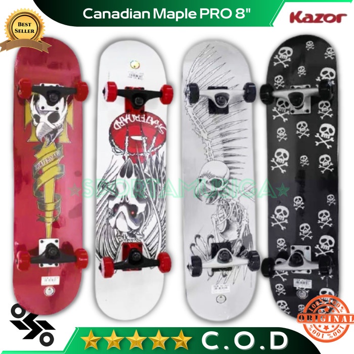Terlaris Skateboard Dewasa 8" Kazor Canadian Maple Original