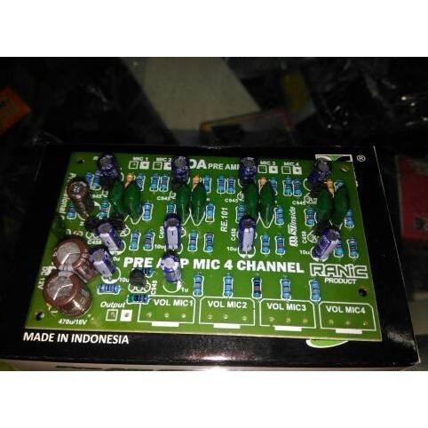 best produk] kit penguat mic / pre amp mic / mixer 4 ch model penguat toa