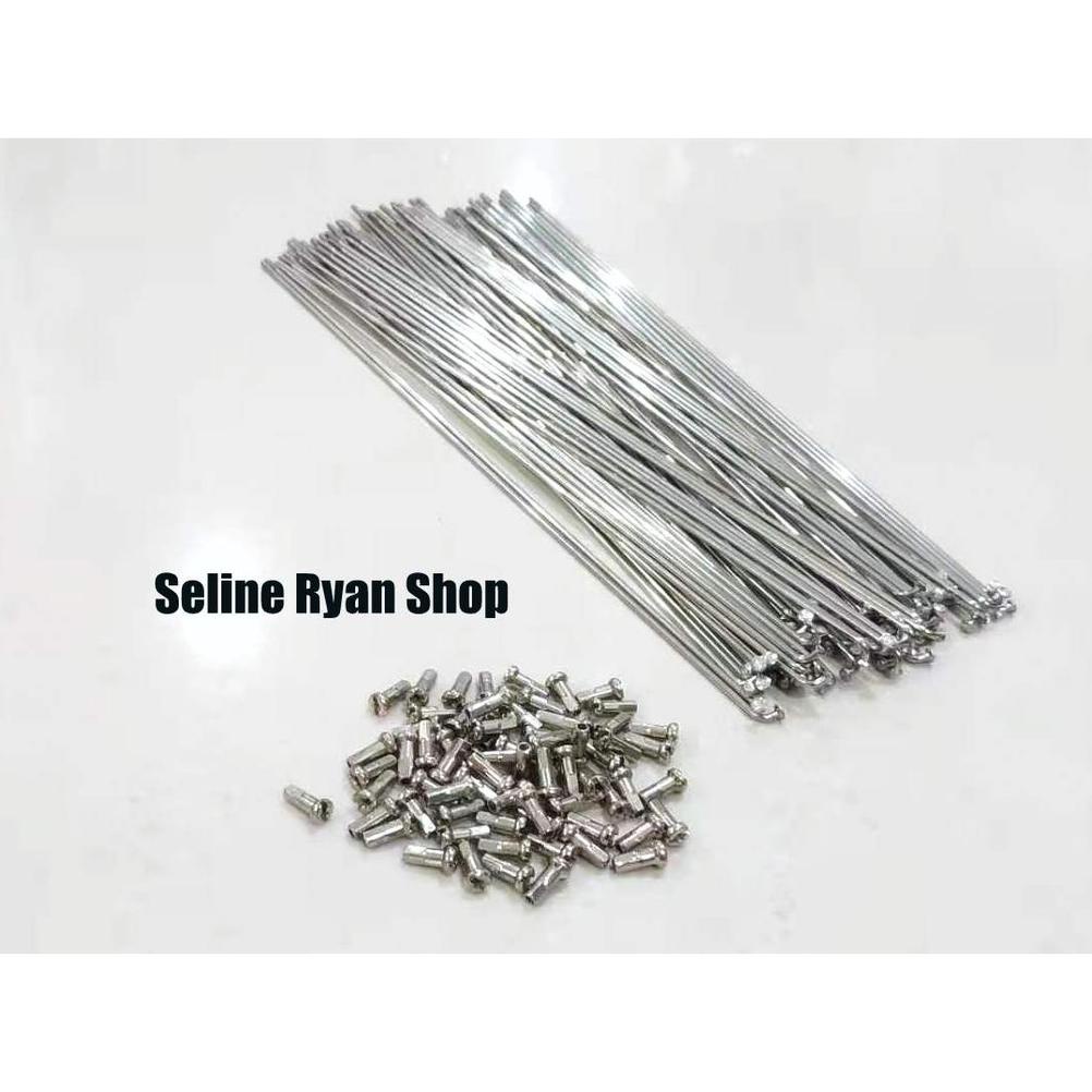 Termurah 72 Pcs Jari-Jari / Ruji / Jeruji Sepeda Stainless Steel 26" 14G X 262Mm Chrome