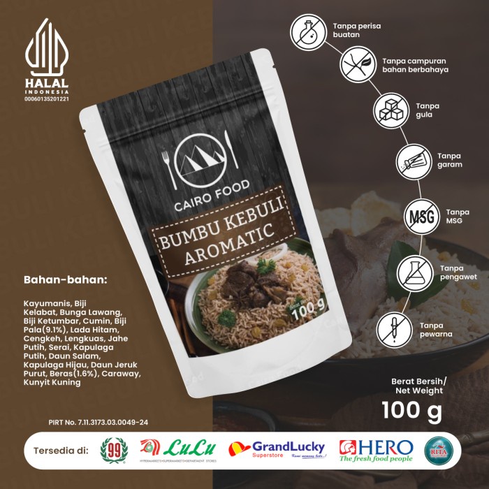 

Terlaris Bumbu Nasi Kebuli Cairo Food - 100 Gram