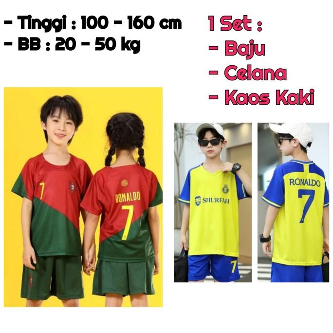 JERSEY BAJU BOLA ANAK RONALDO KIDS JERSEY (BAJU+CELANA+KAOS KAKI) CREATES.STORE
