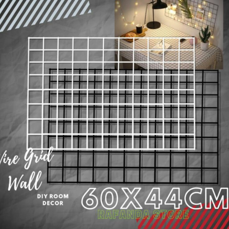 Promo,, Wall grid 60x44cm ram besi bingkai poto polaroid hiasan dinding dan gantungan aksesoris