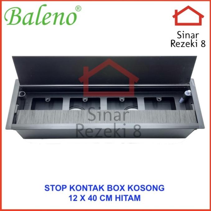 '+'+'+'+] Stop Kontak Meja 12 x 40 Box Hitam Colokan Listrik Tanam Lubang Kabel
