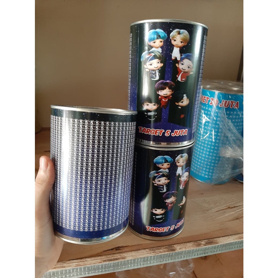 Celengan Target Karakter BTS BT21 Cooky Tata Koya Chimmy 10 Juta 15 Juta 30 Juta 50 Juta Buka Tutup 