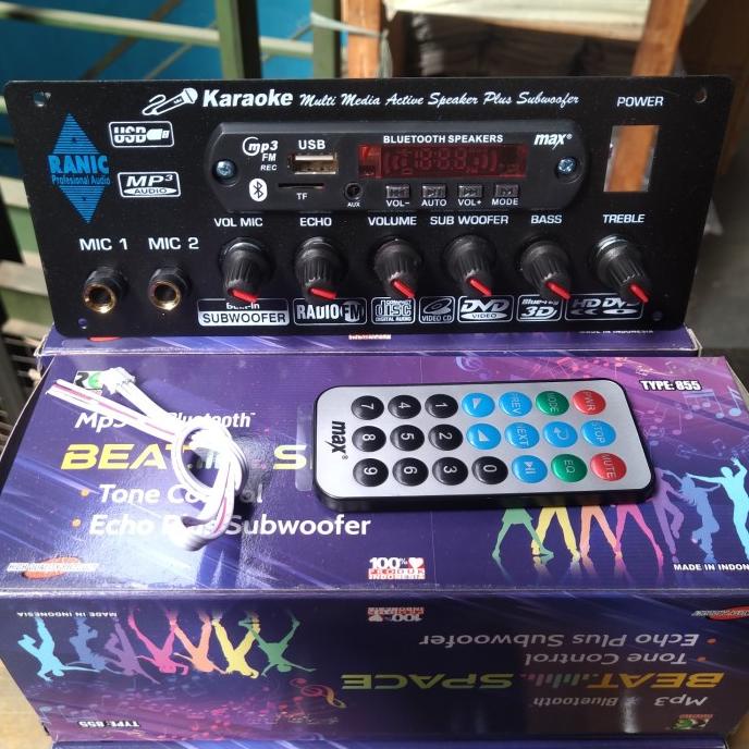 monggo] kit tone control stereo mic echo subwoofer karaoke mp3 bluetooth