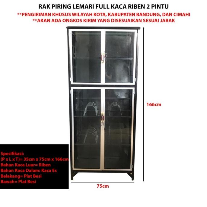 KING'S RAK PIRING LEMARI FULL KACA RIBEN 2 PINTU TOKO.HARAPAN.BUNDA
