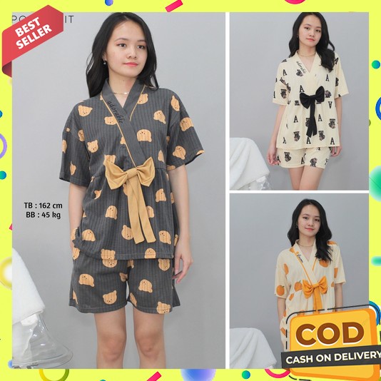Piyama Wanita Lengan Panjang Dewasa 2023 Pendek Korean Style Set Daster Celana Busui Kekinian Oneset