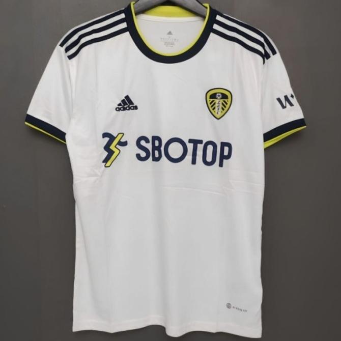 IMPORT JERSEY BOLA LEEDS UNITED HOME 2022/2023 PUTIH LIAT NAVY HITAM CREATES.STORE