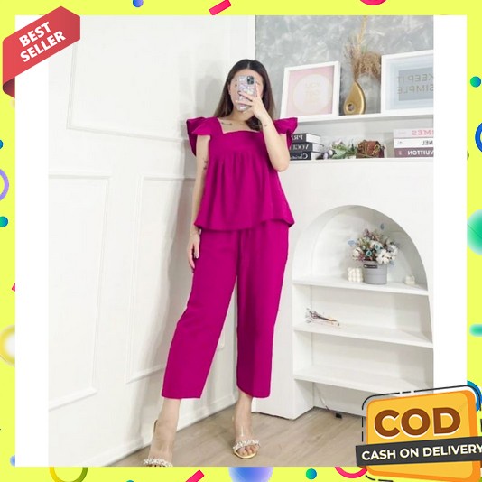 Piyama Wanita Lengan Panjang Dewasa 2023 Pendek Korean Style Sleepwears Setcelan Payama Tank Top Pej