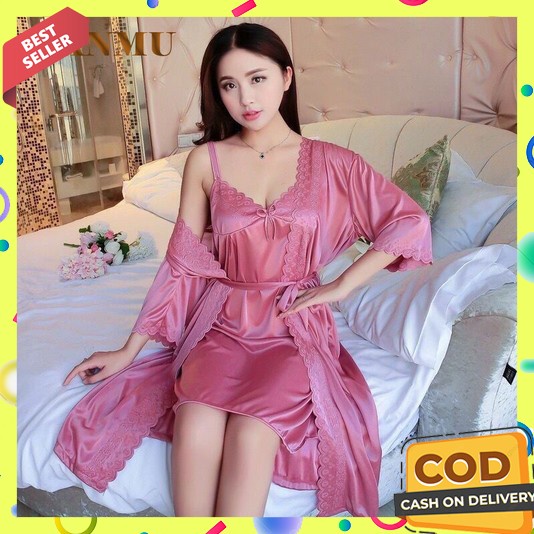 Piyama Wanita Lengan Panjang Dewasa 2023 Pendek Korean Style Baju Tidur 3 In 1 Jumbo Murah Terbaru S