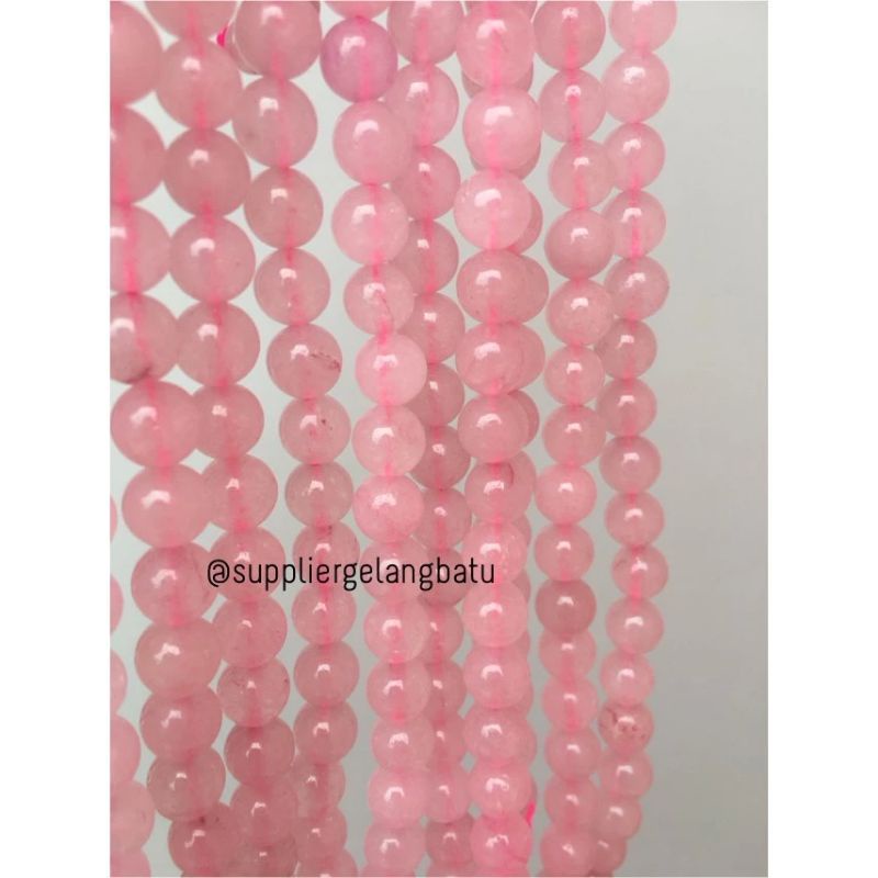 Custom tasbih buddha 108 butir bahan rose quartz