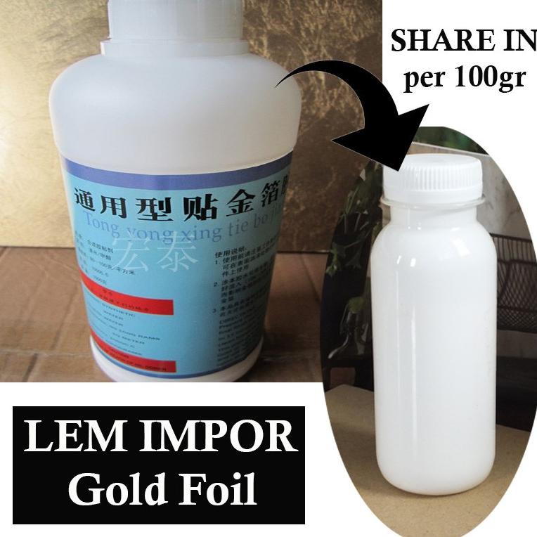 

Termurah 100Gr Lem Impor Perekat Gold Foil Kertas Foil Prada Sepuhan Emas Gold Leaf Glue