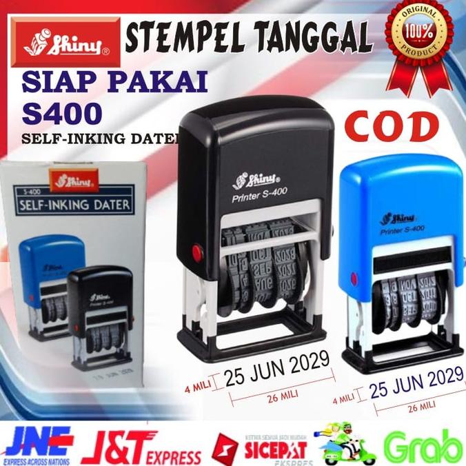 

STEMPEL TANGGAL CAP SHINY S400 WARNA BIRU - HITAM OTOMATIS KANTOR