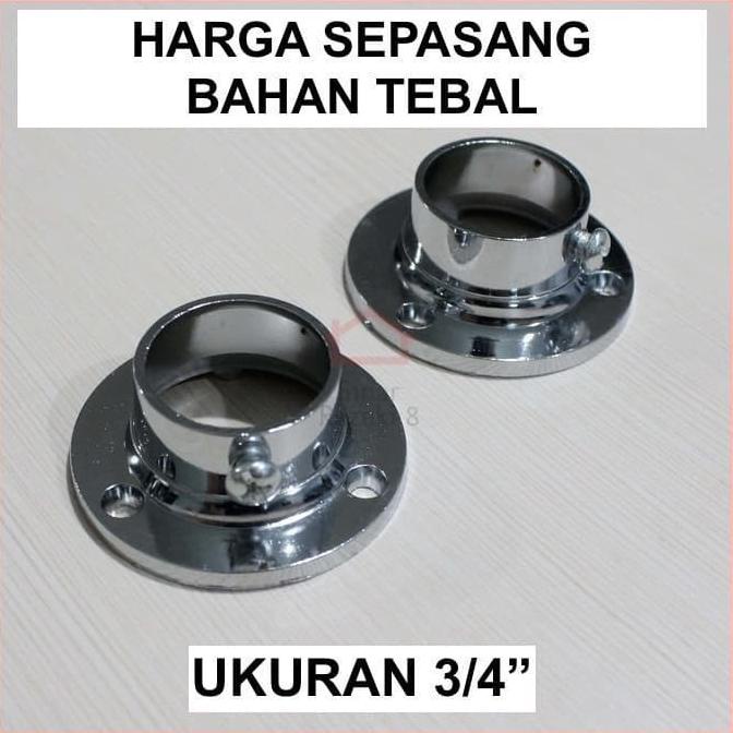 ------] Bracket Topi 3/4" inch 19 mm - Braket Penyangga Pipa Stainless Bulat