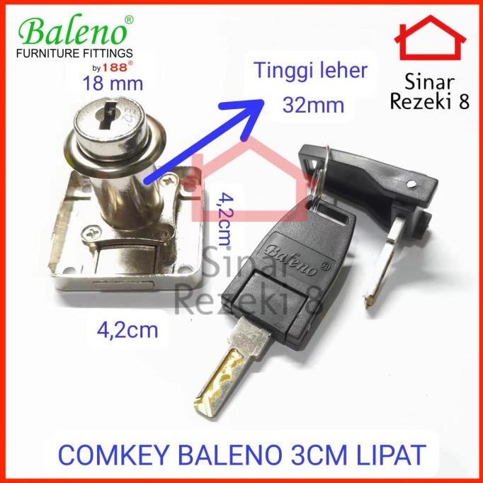 $+$+$+$+] Comkey BALENO 3 cm LIPAT / Kunci Loker Besi Kait Computer Key Lemari