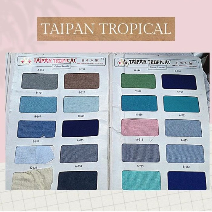Terlaris Kain Taipan Tropical/Drill Ecer