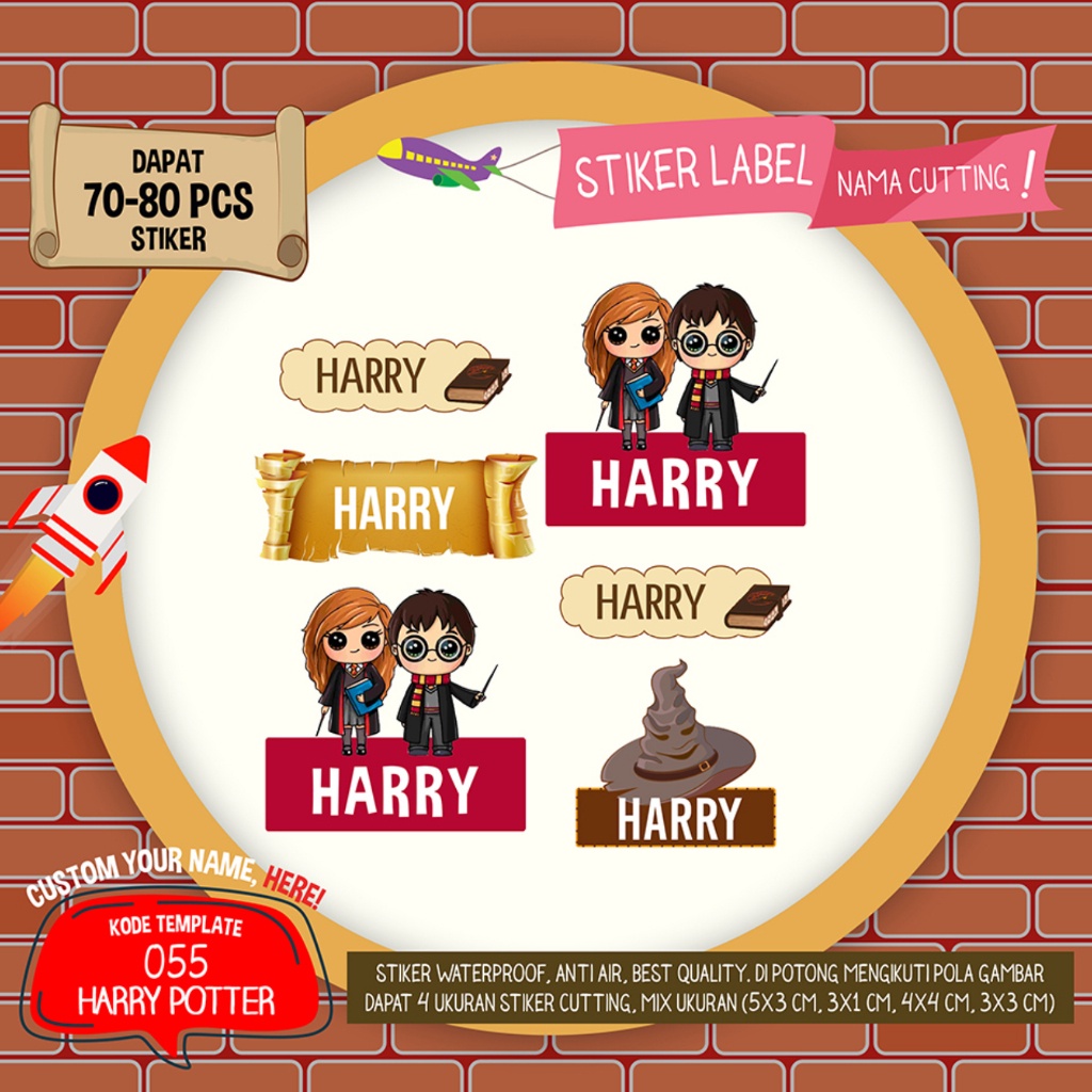 

Stiker Nama Waterfroof Custom