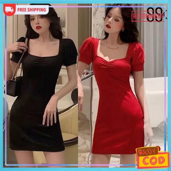 Minidress Elegan Derss Korean Style Kekinian Gaun Seksi Cewek Selutut Dreas Wanita Terbarudress Wnit
