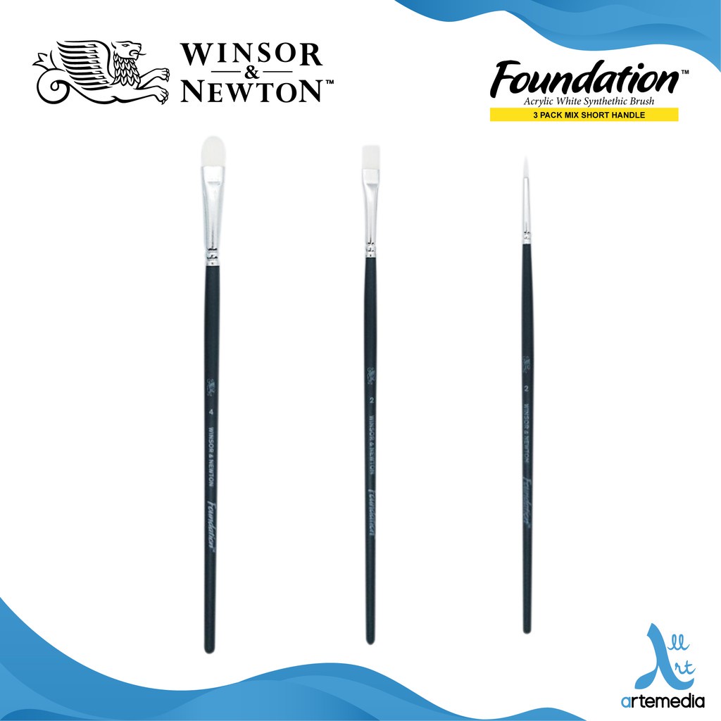 

Kuas Lukis Winsor & Newton Foundation Set 3 X White Brush Short Handle