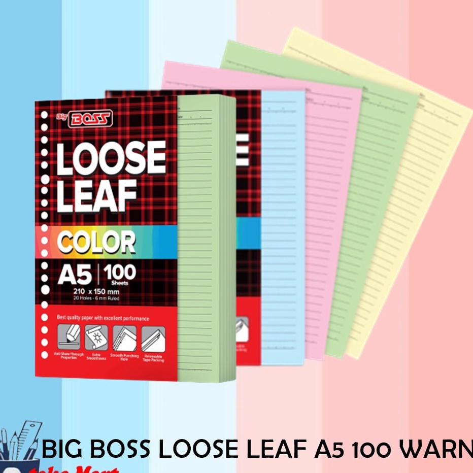 

Stok Banyak☈ BIG BOSS LOOSE LEAF A5 100 WARNA H85 →