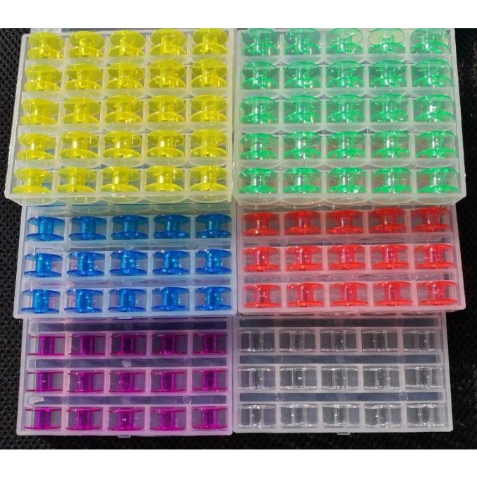 :::::::] sepul kotak bobbin box plastik 1 warna mesin jahit portable