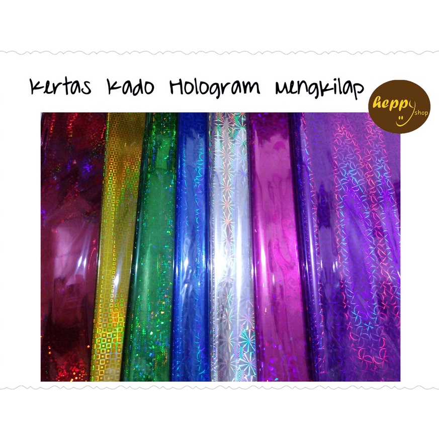 

[PRODUK IJD7D39] Kertas Kado Hologram Mengkilap 3D Plastik Kilap 7294