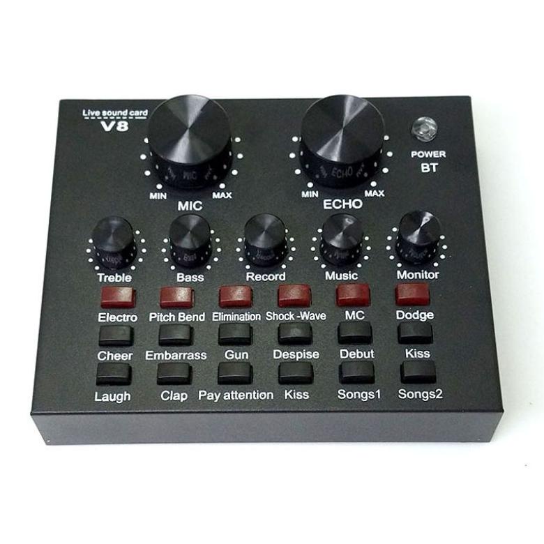 Terbaik Bluetooth Audio Usb External Soundcard Broadcast Microphone Headset - V8