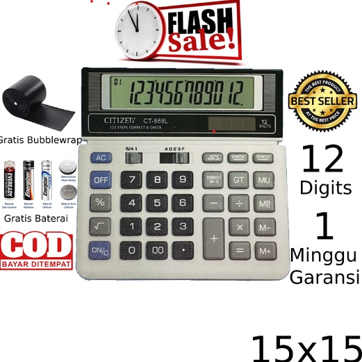 

Sale Kalkulator CT 868L 12 Digit - Calculator Check Dual 2 Power 0GZ