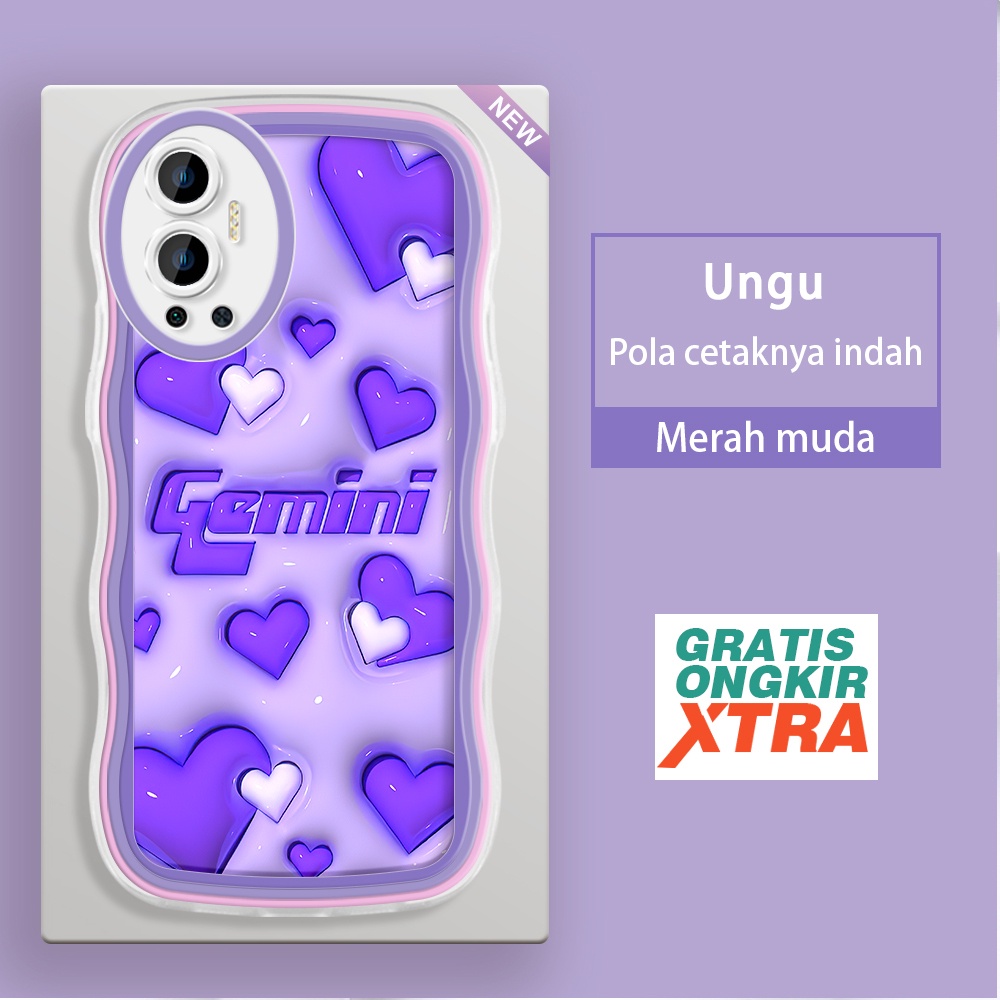 jinsouwe Infinix Hot 8 Pro 9 10 11 12 Play 11s NFC 12i  Casing Ponsel  Pola Hati Ungu 3D  warna-warn