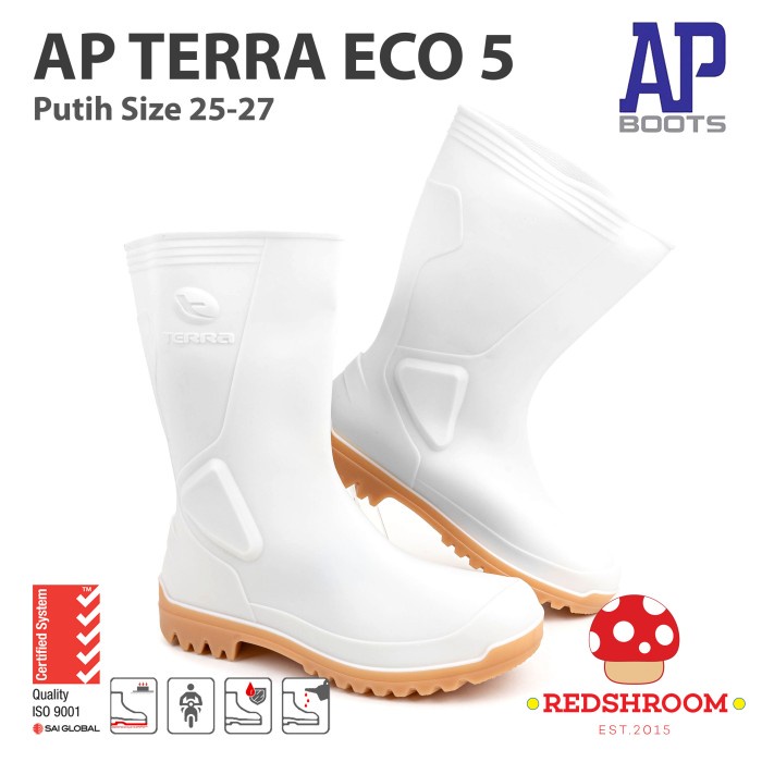 Terlaris Sepatu Boot Pendek Ap Boots Ap Terra Eco 5 Putih Perairan Pertanian