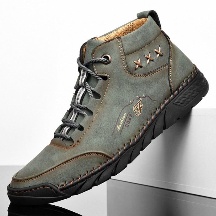 Terlaris Import Sepatu Boot Pria Tali Casual Semi Kulit Asli Keren Kuliah 146