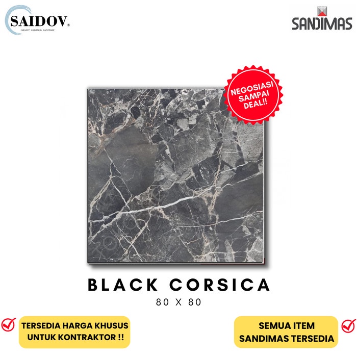 Granit Sandimas Black Corsica 80x80 [FREE ONGKIR]