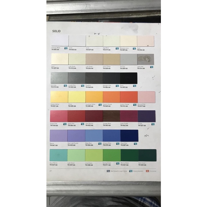 {{{{}}] TACO HPL WARNA POLOS / SOLID COLOR KODE AA - Pelapis Furniture