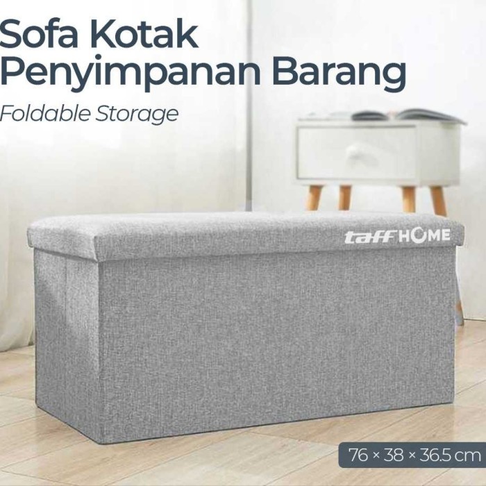 EXTRA BESAR STORAGE STOOL SOFA LIPAT BOX CONTAINER KOTAK PENYIMPANAN