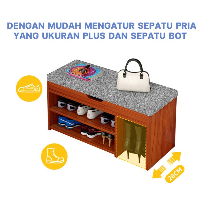 lemari sepatu rak sepatu kayu minimalis duduk tempat sepatu susun